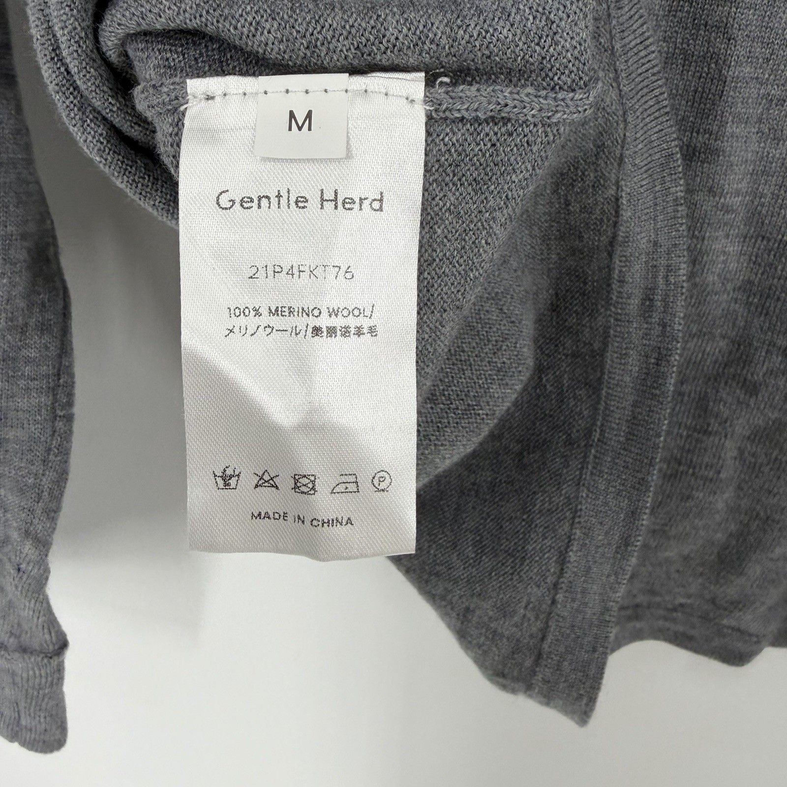 Gentle Herd Sweater Size Medium Womens Gray Merino Wool Mock Neck Pullover Soft — image 7 of 8